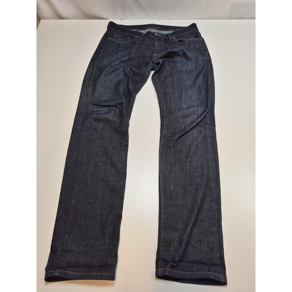 Mott & Bow Slim Mosc Resi Jeans Mens 32x34 Dark Wash Blue Straight Stretch Denim